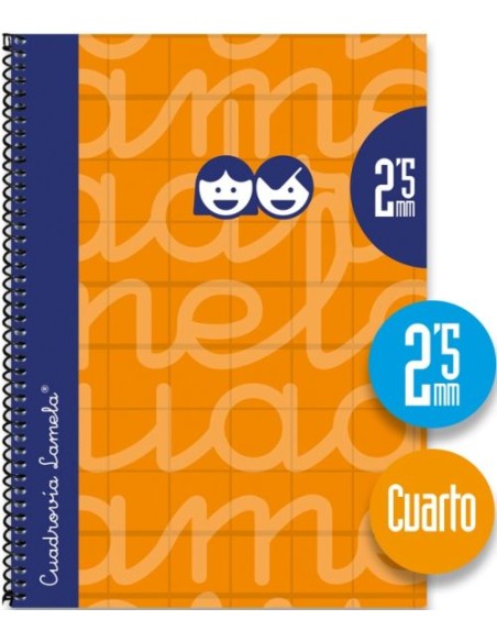 CUADERNO ESPIRAL 4º 80H 70G 25MM NARANJA CUADROVIA EXTRA